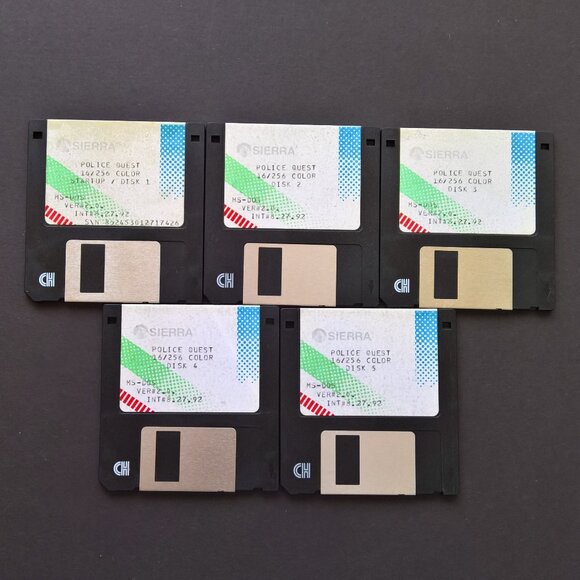 Police Quest PC Game Big Box Sierra 3.5" Floppy Disks (1992) - Picture 3 of 5